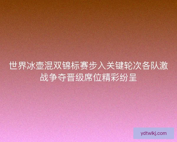 世界冰壶混双锦标赛步入关键轮次各队激战争夺晋级席位精彩纷呈